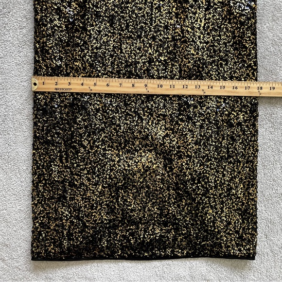 DIANE VON FURSTENBERG Pellina Squin Black/Gold Tank Dress Size 4 Cocktail - Picture 9 of 12
